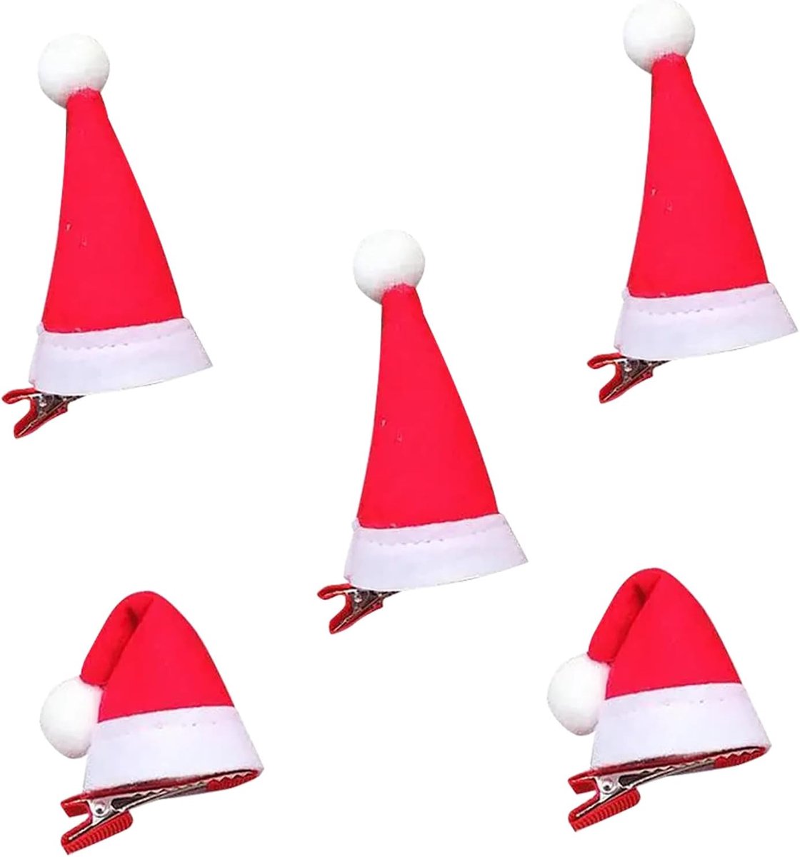Kerstkapsels - 10 stuks haarspelden - Kerstman hoed haaraccessoires - Voor feestelijke kerstversiering - SnelShoppen