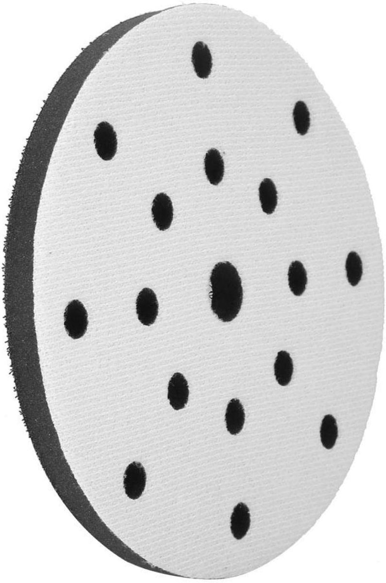 SnelShoppen - Schuimschijf voor schuurpads 150 mm diameter met 15 gaten, zacht sponsmateriaal voor polijsten en slijpen, geschikt voor elektrische en