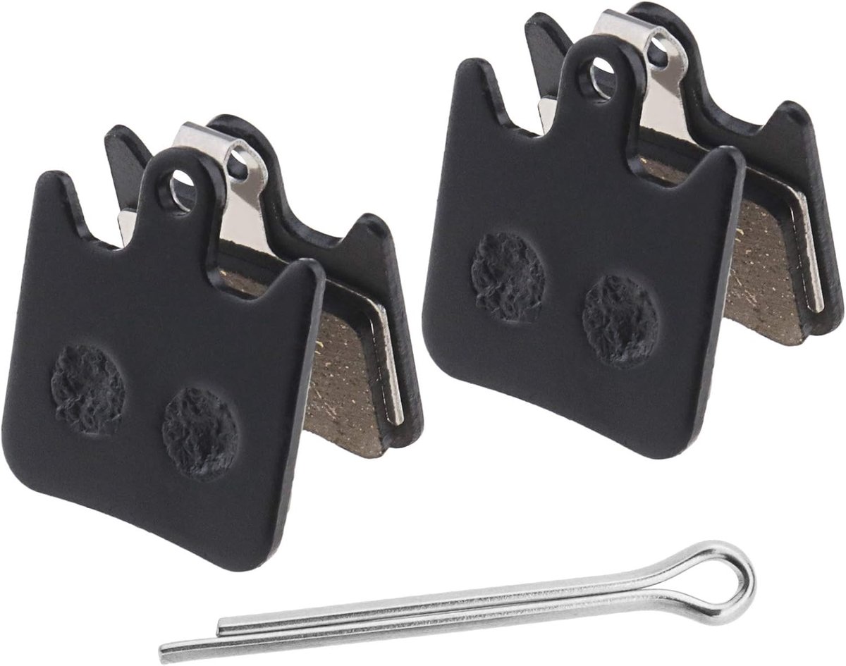 SnelShoppen - 2 Paar Remblokken voor Fietsschijven Semi-Metaal met Veertjes en Beveiligingsclips - 4mm Dikte Geschikt voor Hoop TECH X2