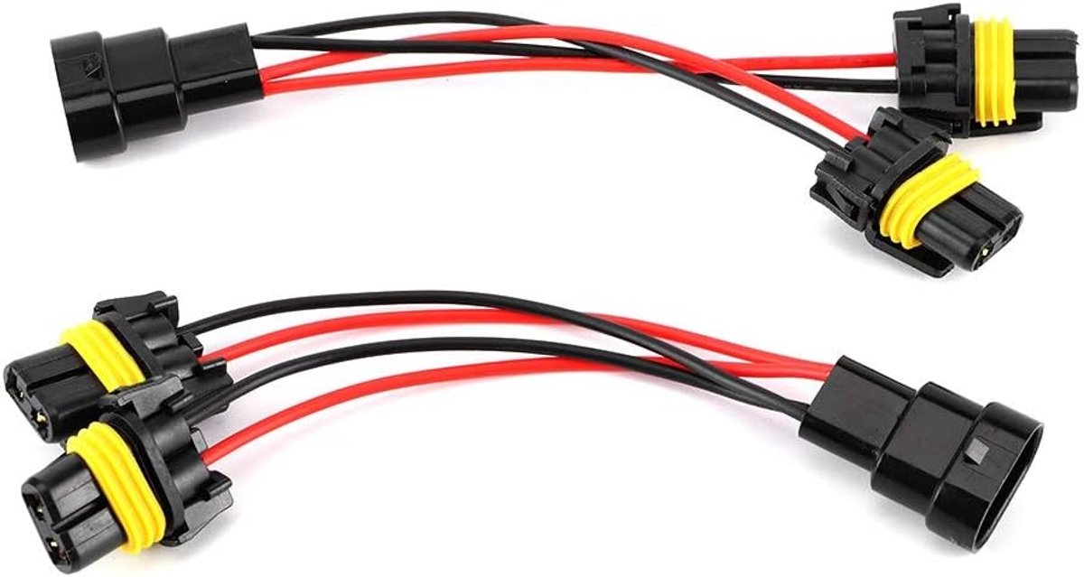 SnelShoppen - Headlight Splitter Harness 2pcs 9005/9006 Male naar Female Splitter Kabels voor Auto Koplampen Retrofit met Hoge Betrouwbaarheid