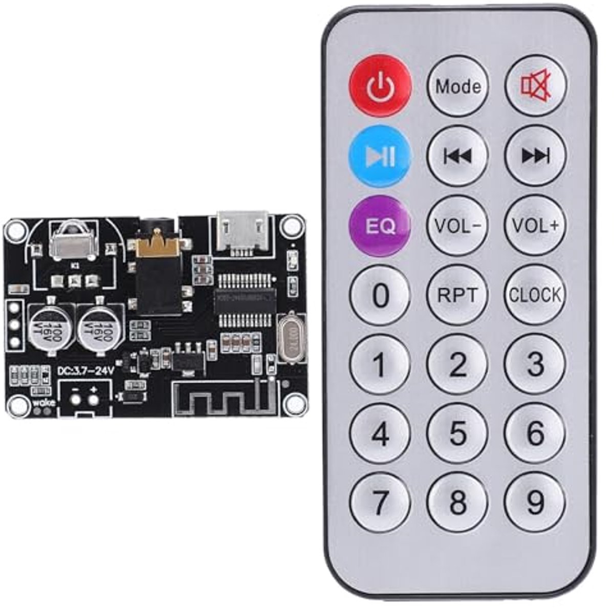 SnelShoppen - Bluetooth Audio Ontvanger Bord Stereo Versterker Module Met Afstandsbediening, Volume Instelbaar, Veilig, 5W Vermogen, Voor Bluetooth Sp