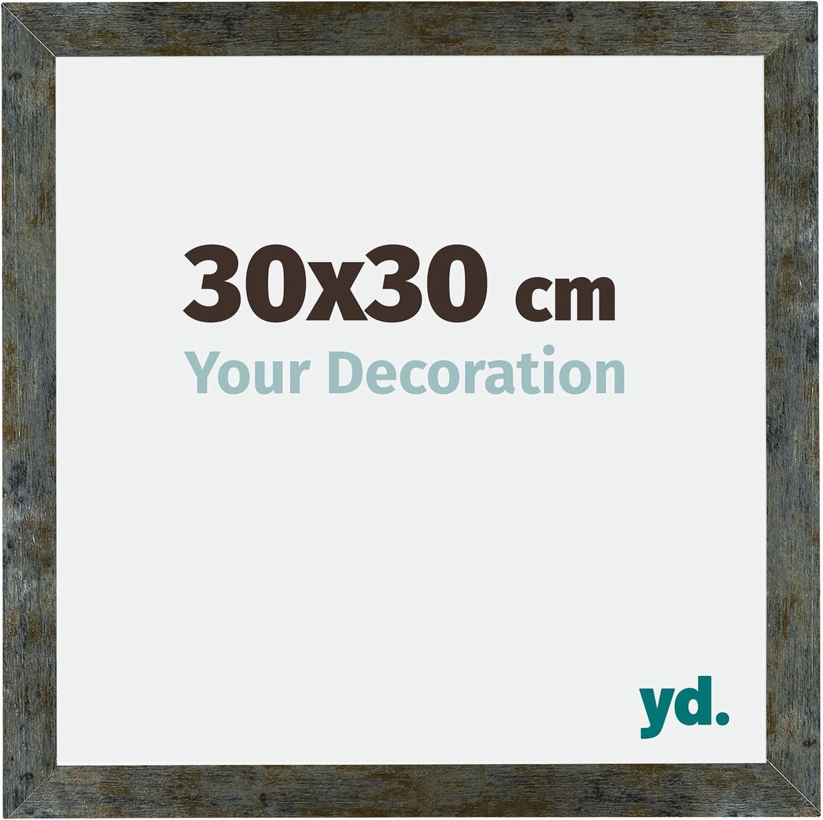 Fotolijst 30x30 cm - MDF lijst met acrylglas - Blauwe goud melange - Makkelijk op te hangen - SnelShoppen