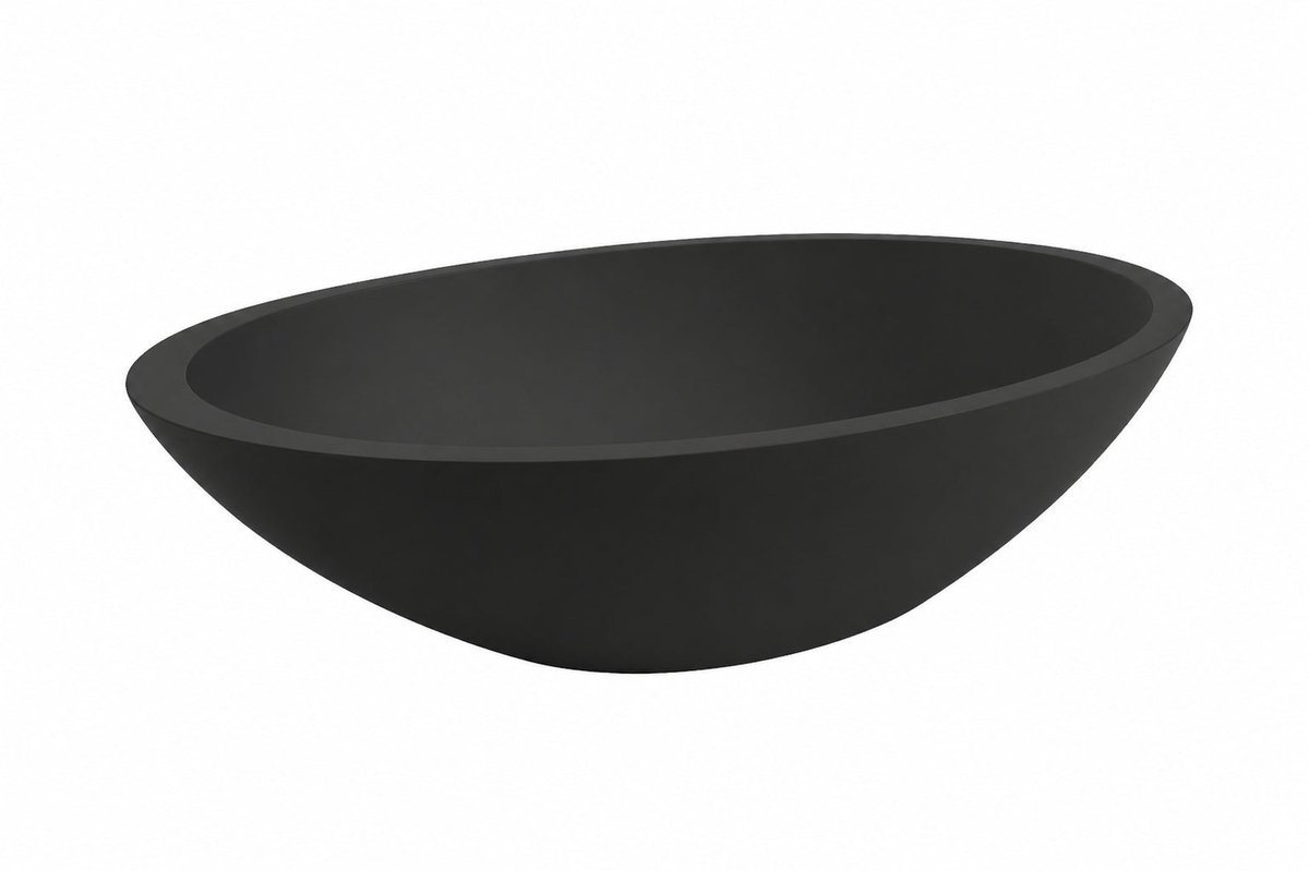 Kim waskom ovaal 59 x 35 x 11 cm solid surface mat zwart