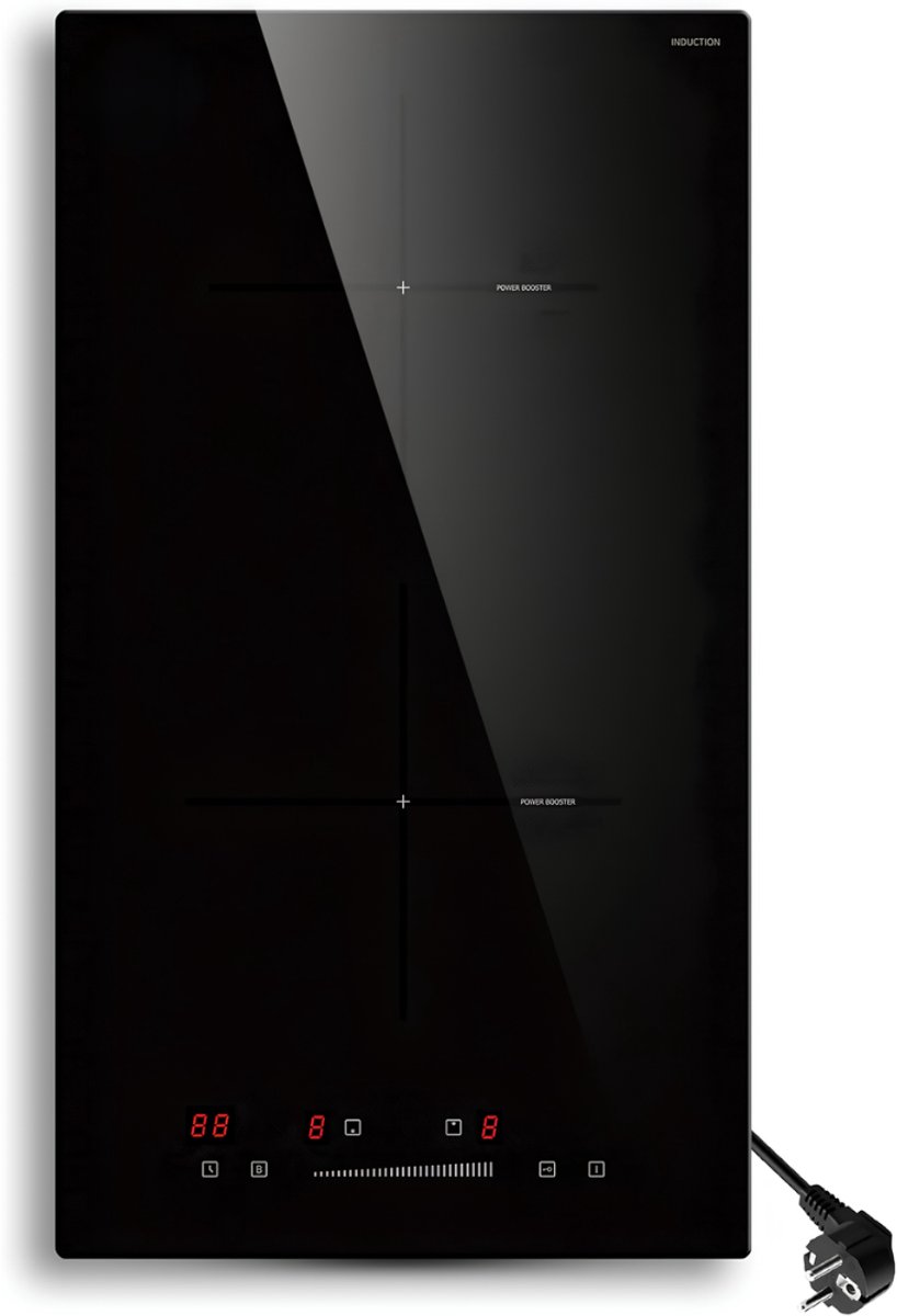 Lìon® Inductie Kookplaat - Inductiekookplaat met Boosterfunctie - Ingebouwde Inductiekookplaat - Zwart - 52cm x 29cm x 6cm