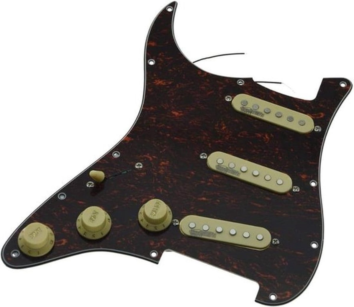 Geprepareerde ST Pickguard met Wilkinson Pickups voor Fender Stratocaster - Rood Tortoise, Pre-Wired, Hoogwaardige Geluidskwaliteit