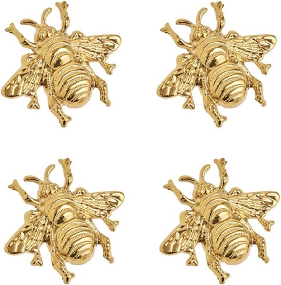 Vintage Honingbij Vorm Kastknoppen - Gouden Bij Knoppen voor Meubels, Deuren en Lades - Antieke Decoratieve Accessoires (4 Stuks)