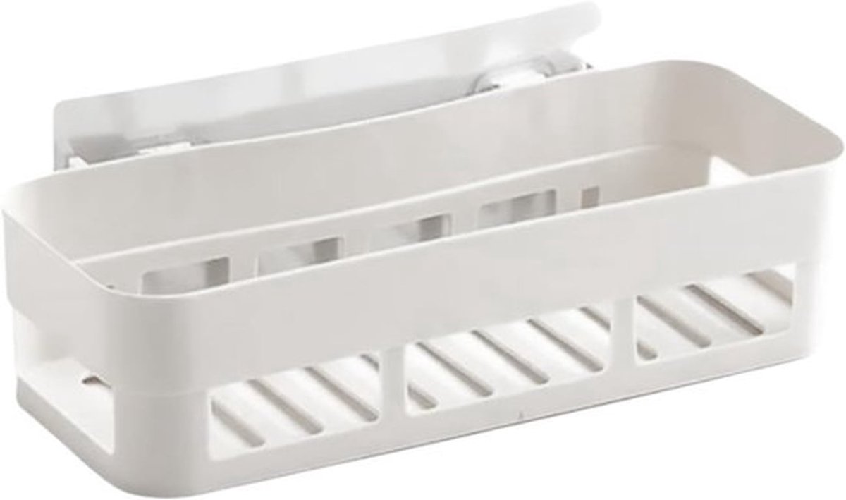 Praktische Douche Organizer zonder Boren - Muurbevestigde Plastic Badkamer Plank voor Efficiënte Opslag en Ruimtebesparing (beige)
