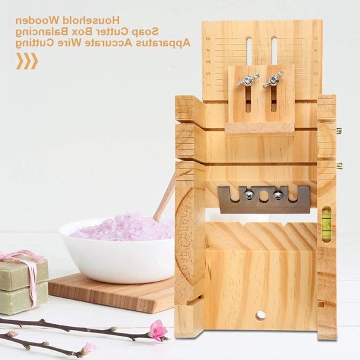 Multifunctionele Houten Snijmachine voor Zeep - Bamboo Cutter met Balancerend Systeem voor Perfecte Snedes en Zeepverfijning