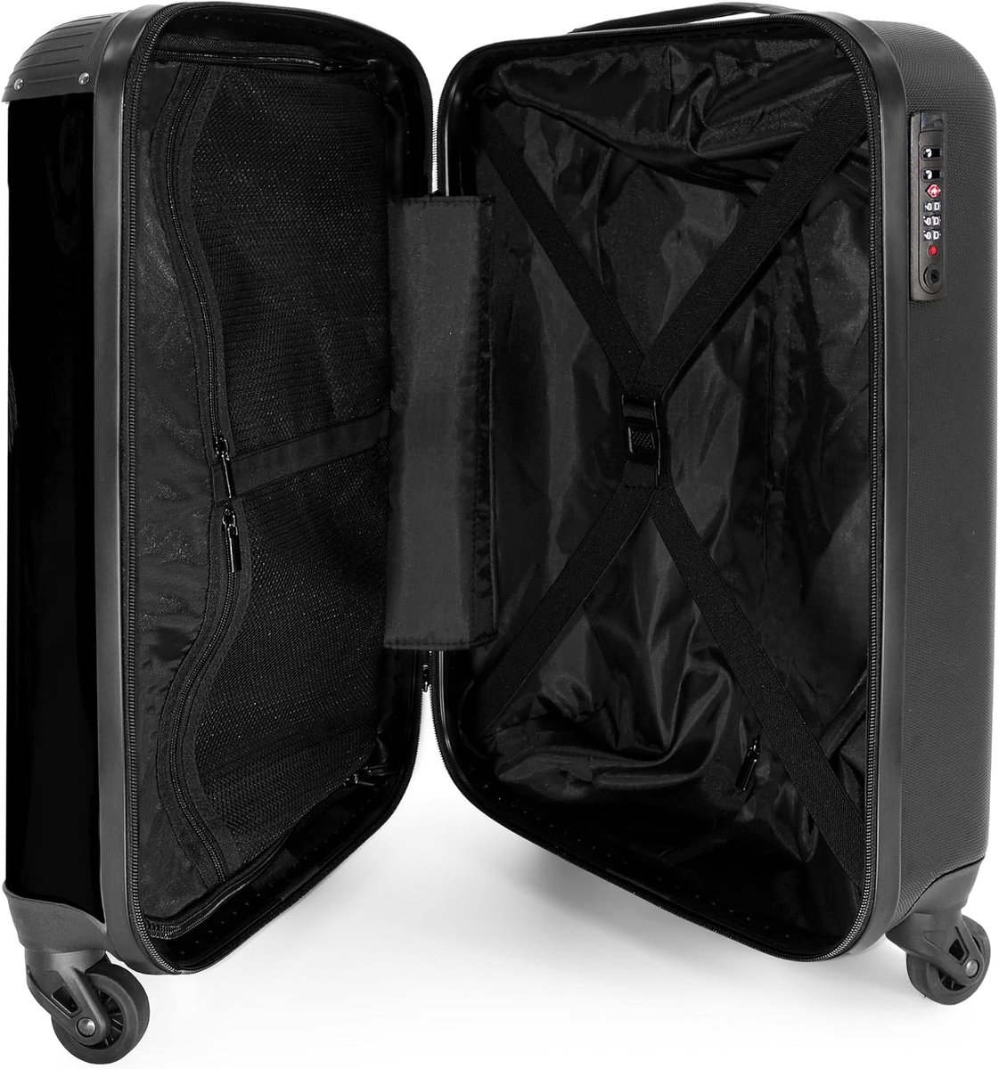 Cabin suitcase 55x35x20 cm - hard shell met dierenprint - lichtgewicht en stevig - ideaal voor reizen - ShopVlot