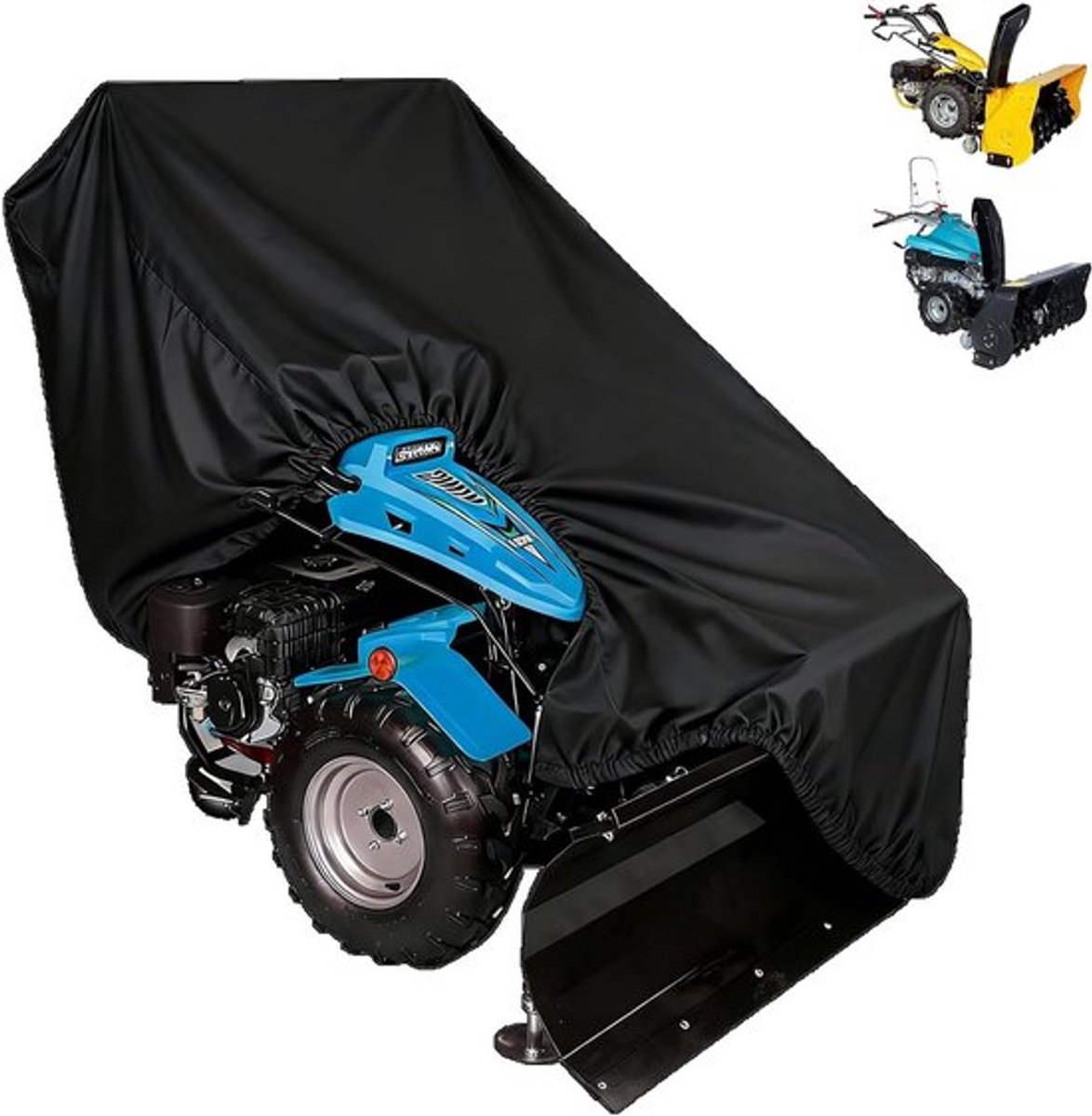 Afdekzeil voor sneeuwruimer - Waterdicht, UV-bescherming, 210D polyester, windbestendig met trekkoord en draagtas (84 x 153 x 115 cm) voor optimale bescherming tegen weersinvloeden