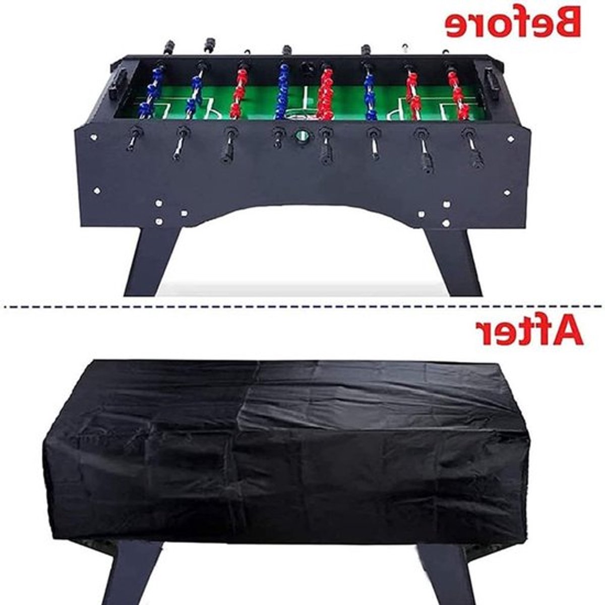 Waterdichte en UV-bestendige tafelvoetbalhoes van Oxford stof, 160 x 115 x 50 cm, stof- en weerbestendig, ideale bescherming voor speeltafels