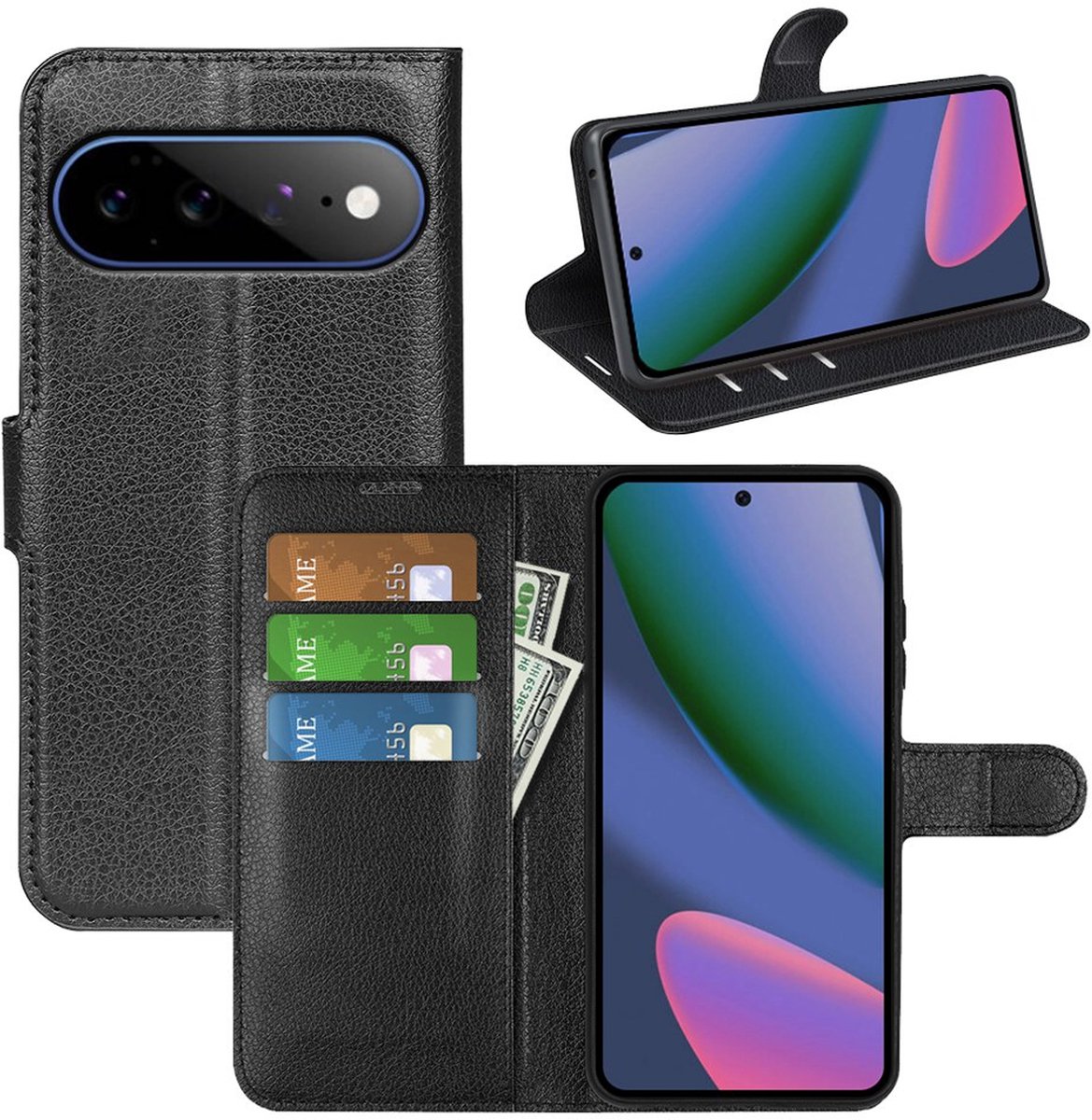 MobyDefend Hoesje - Geschikt voor Google Pixel 11 Pro XL - Kunstleren Wallet Book Case (Sluiting Voorkant) - Zwart