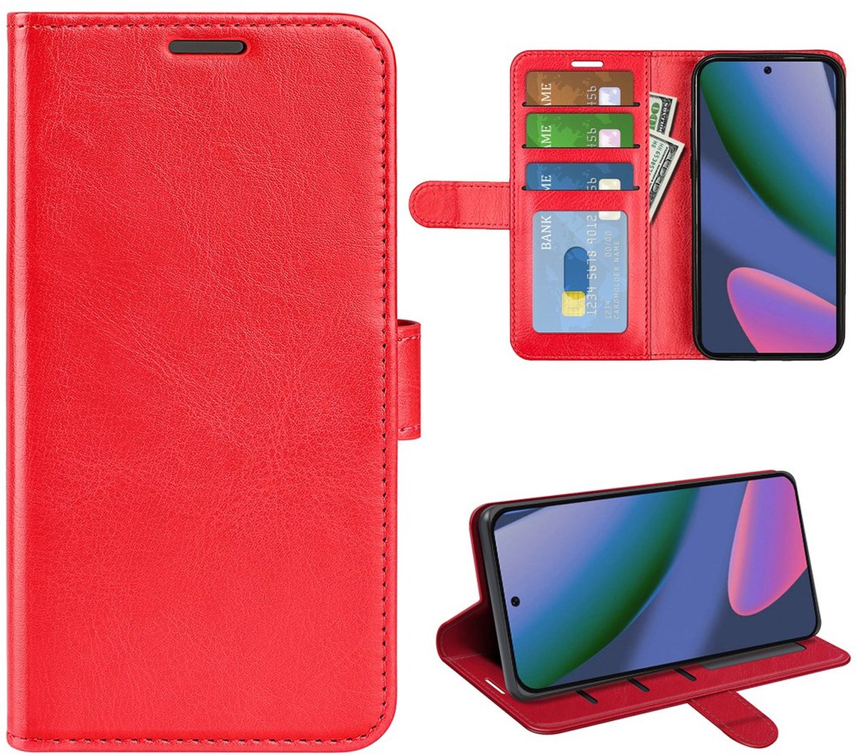 MobyDefend Hoesje - Geschikt voor Google Pixel 11 Pro XL - Wallet Book Case (Sluiting Achterkant) - Rood