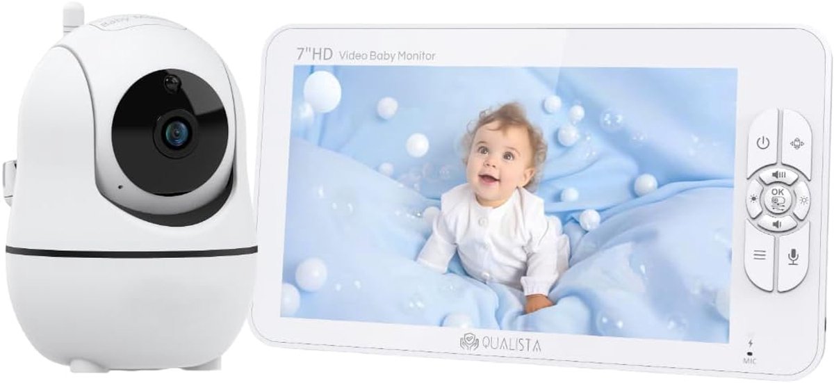 SnelShoppen - Babyfoon met Camera - Full HD Beeld - 7 Inch 1080P Scherm - Temperatuurmeting - Veilig en Versleuteld - Voor Thuisgebruik - Baby Monitor