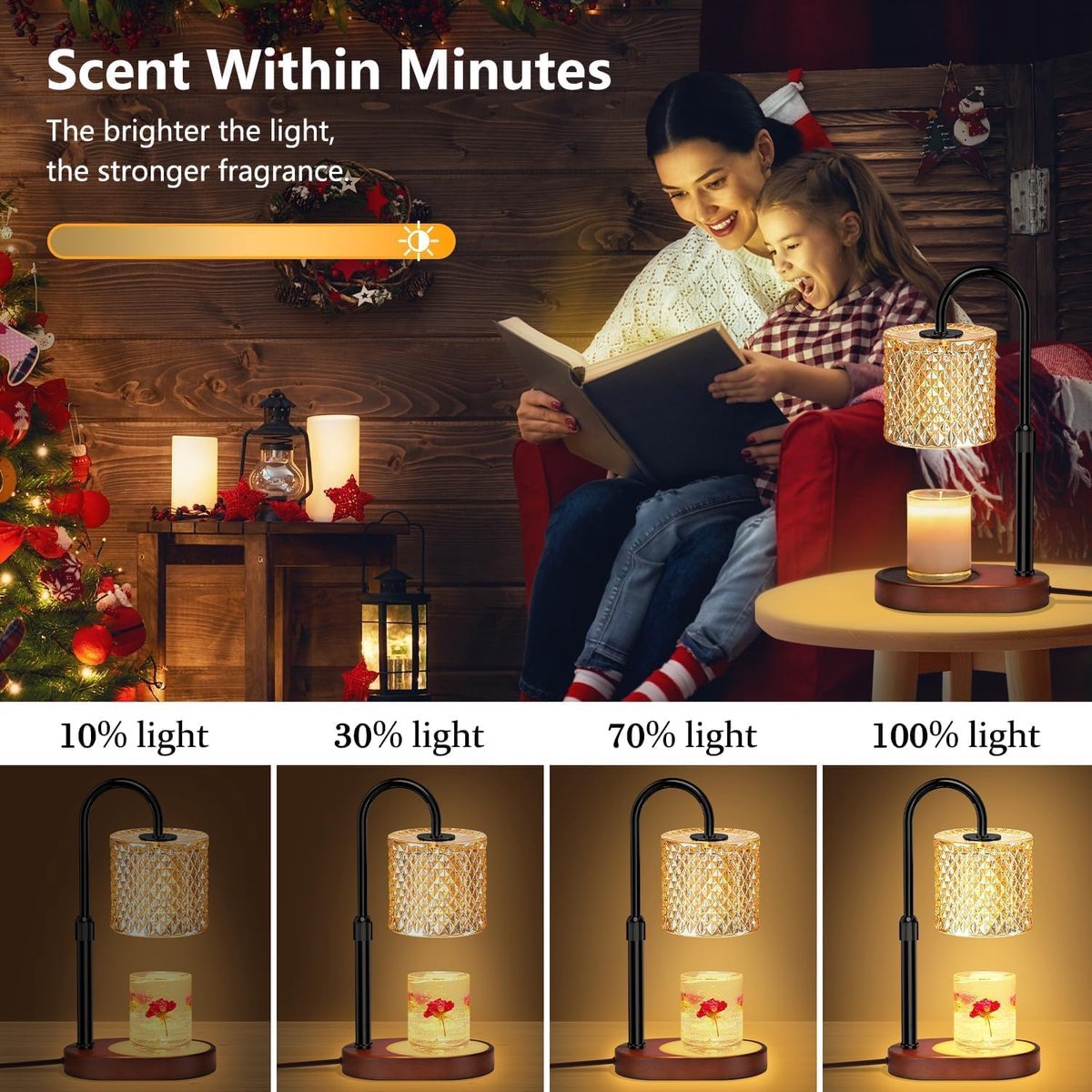 SnelShoppen - Kaarsenwarmer, elektrische lamp met timer en dimmer, vintage ontwerp, ideaal voor geurkaarsen in glas, decoratie voor thuis, slaapkamer,
