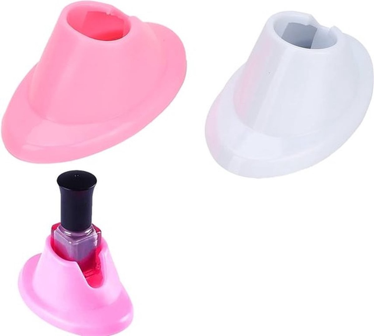 Set van 2 Soft Rubber Nagellak Fles Houder - Anti-Spill Nagellak Stand voor Nagelkunst en Salon Gebruik