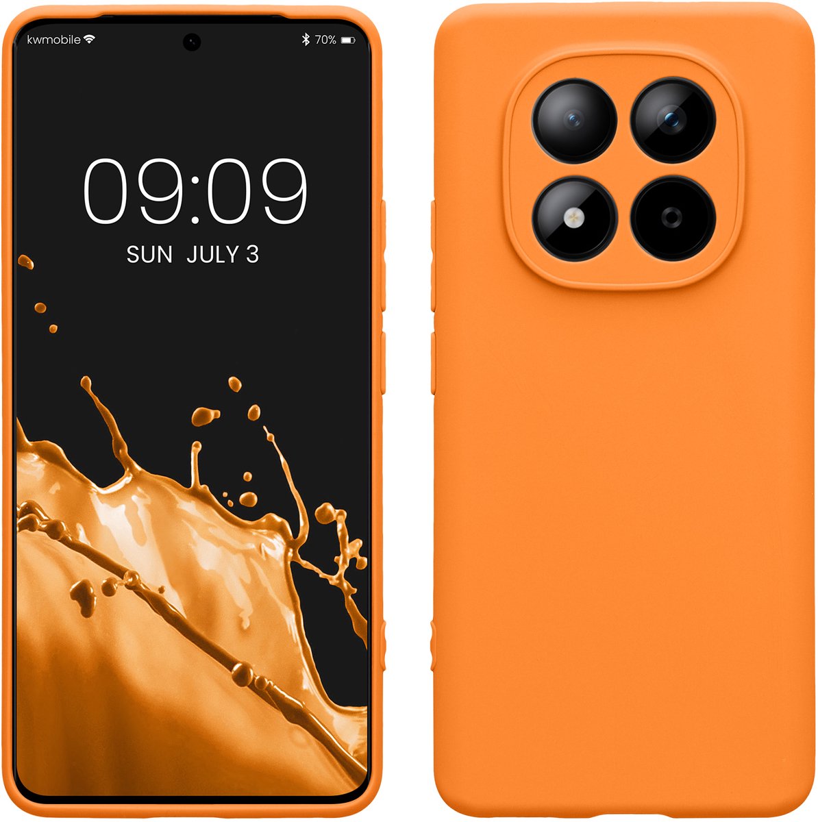 kwmobile telefoonhoesje geschikt voor Xiaomi Redmi Note 15 4G / 5G / Poco M8 5G - Hoesje voor smartphone - Precisie camera uitsnede - In fruitig oranje
