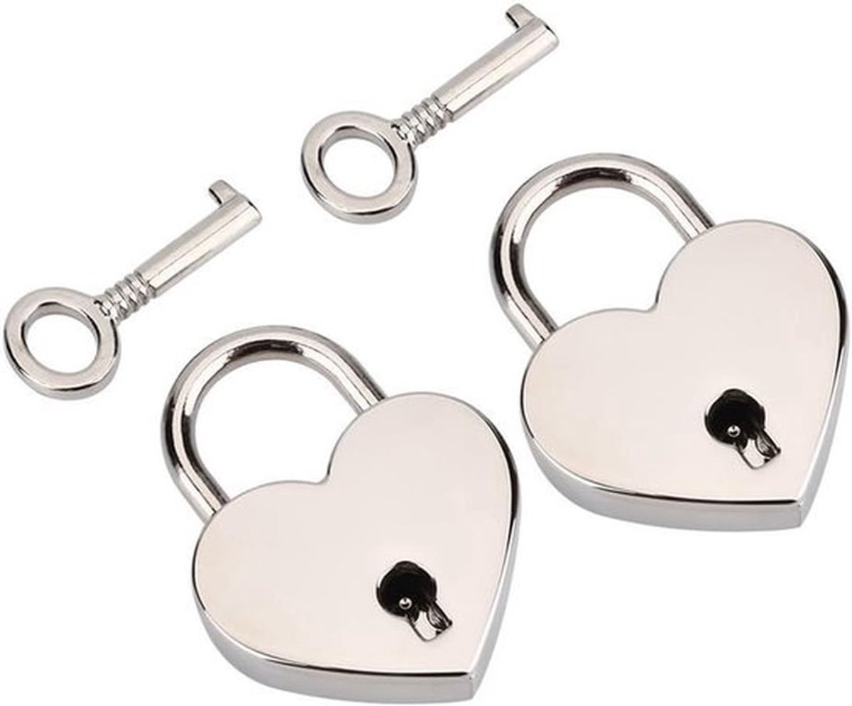 Hartvormige Hangslot met Sleutel voor Valentijnsdag - Perfect voor Dagboeken, Koffers en Reisaccessoires
