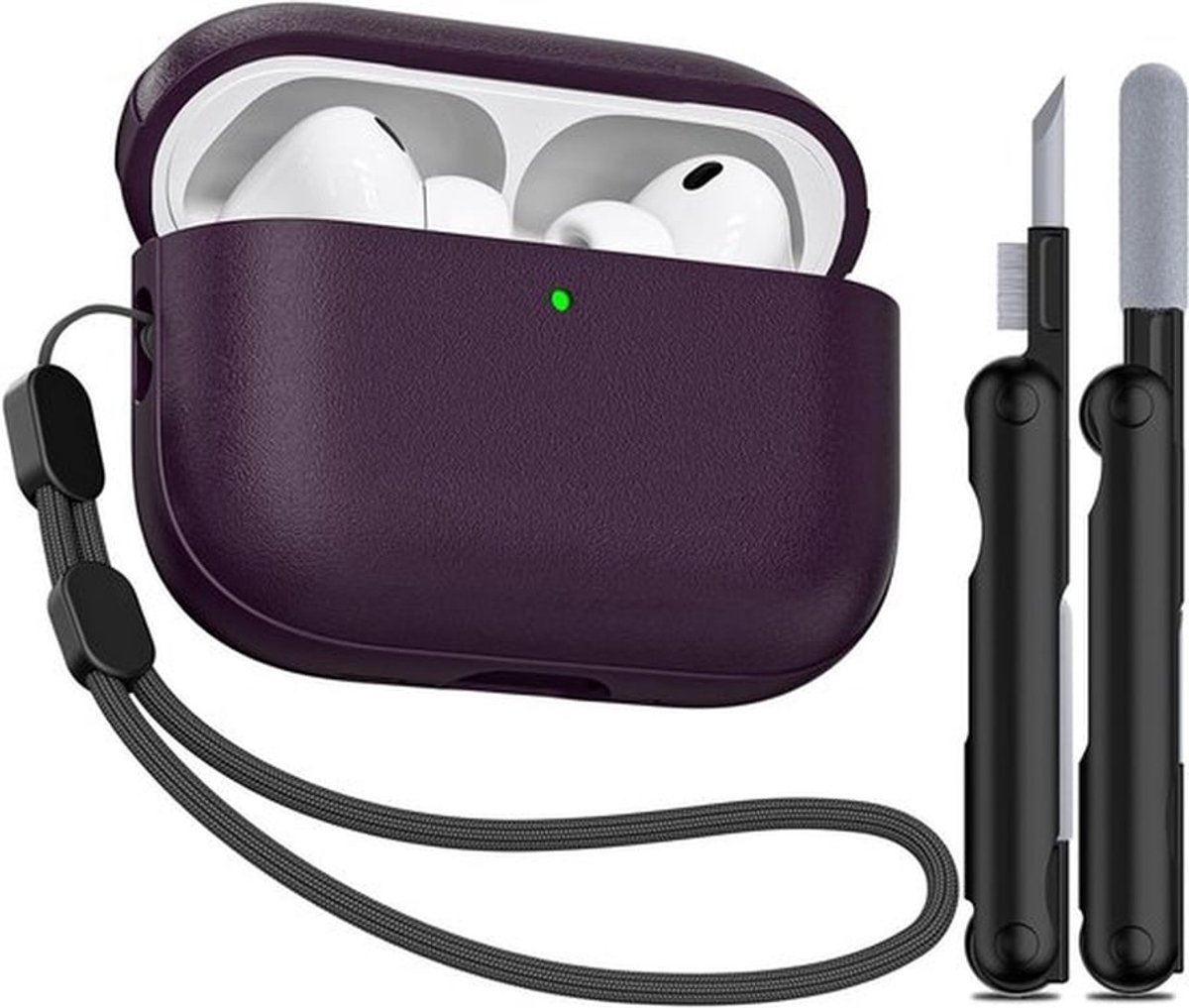 Beschermhoes voor AirPods Pro 3 (2025) met Lanyard en Reinigingsset, Volledige TPU Bescherming, Draadloos Opladen en LED Indicator