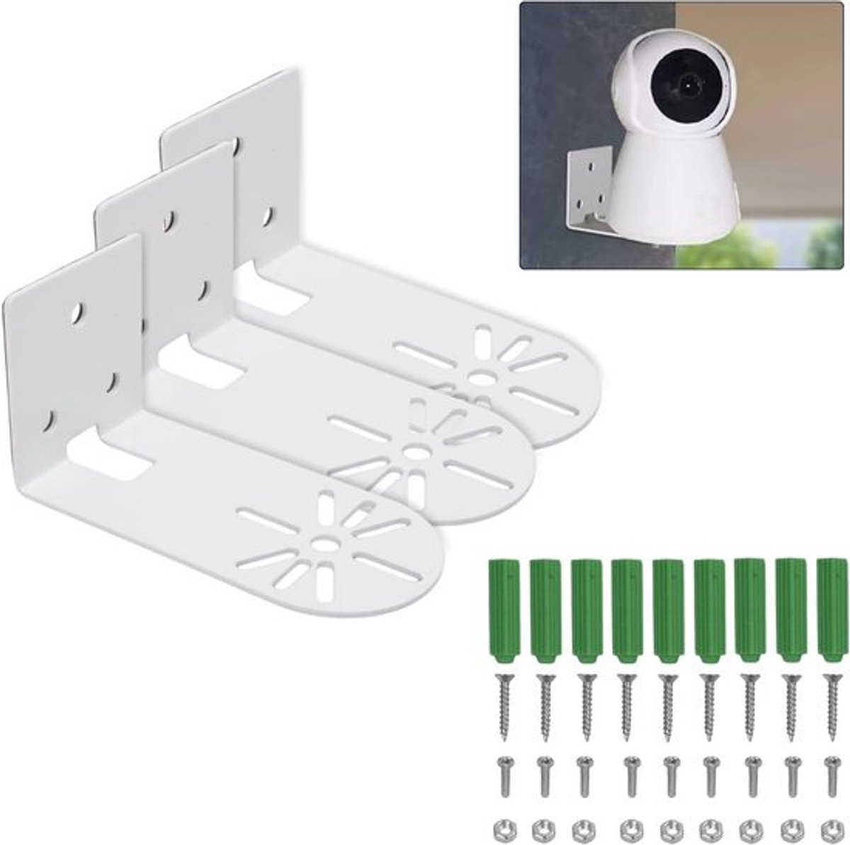 L-vormige muur- en plafondbeugel voor bewakingscamera's, ideaal voor binnen en buiten, set van 3 voor optimale beveiliging en monitoring