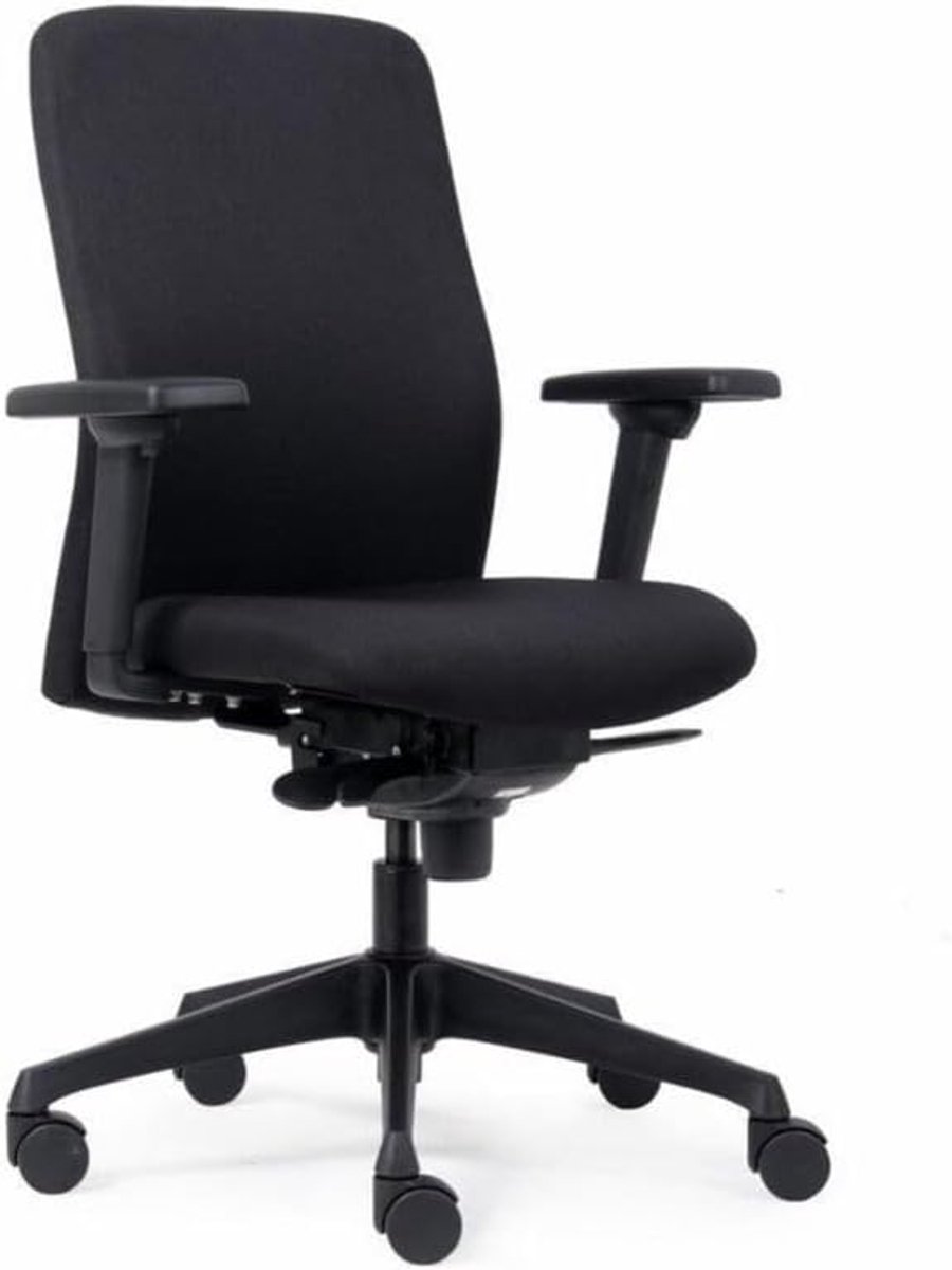 Bureaustoel Ergonomisch - Zwart Stof - Verstelbaar - Comfortabel voor langdurig zitten - SnelShoppen
