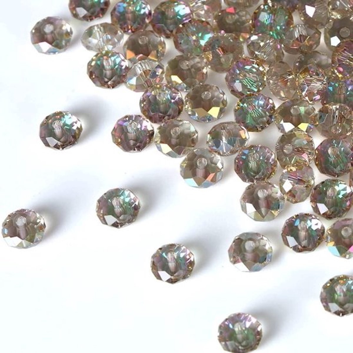 170 Stuks Facet Glas Kralen 4mm, Meerkleurige Kralen voor Sieraden Maken, Armbanden, Kettingen en Oorbellen in Lichtgroen