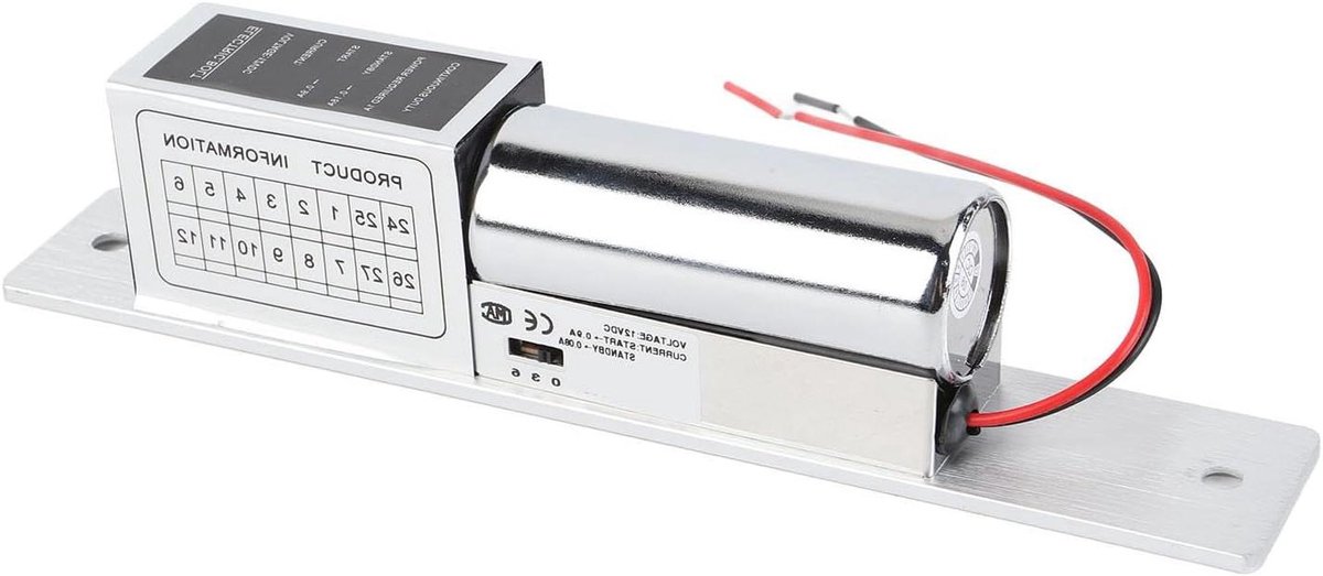 Elektrisch Grendelslot - Toegangscontrole Slot - Veilige Toegang - Laag Energieverbruik - 23x9x4 cm - Metaal