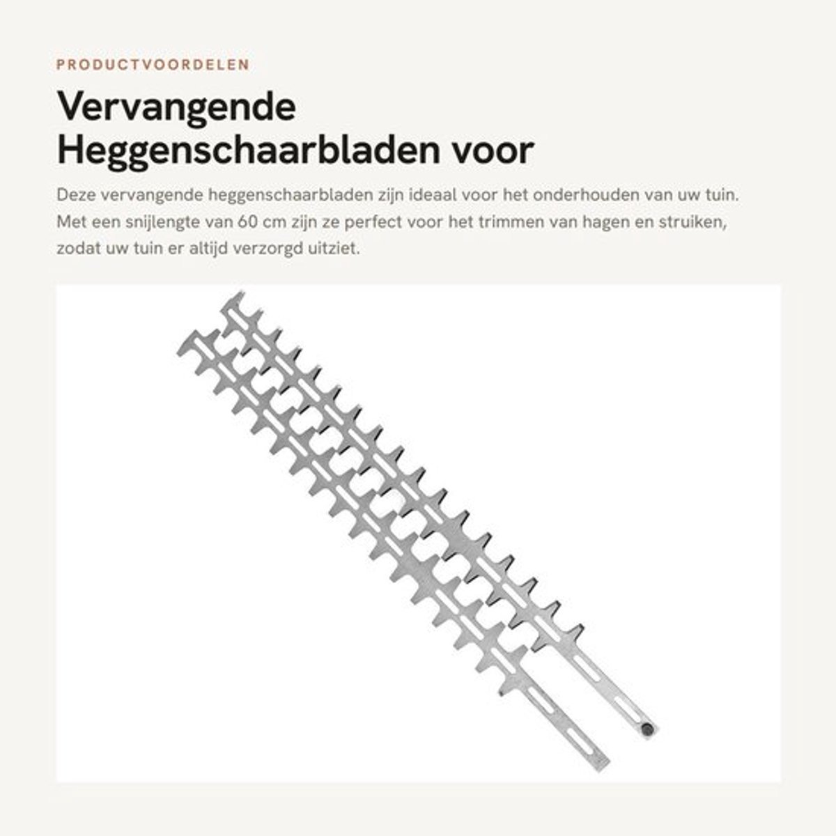 Heggenschaarblad Vervanging voor Husqvarna 523072901 - Snijlengte 60 cm - 1 Paar Messen - 17 Tanden - Totale Lengte 70 cm - Geschikt voor Husqvarna 226 HD60 S - Heggenschaarmes