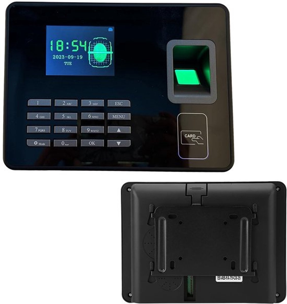 Vingerafdruklezer Snelle Herkenning - Biometrische Aanwezigheidsmachine - 2,8 Inch LCD - Zwart - USB Rapport - Premium Sensor - Aanwezigheidssysteem