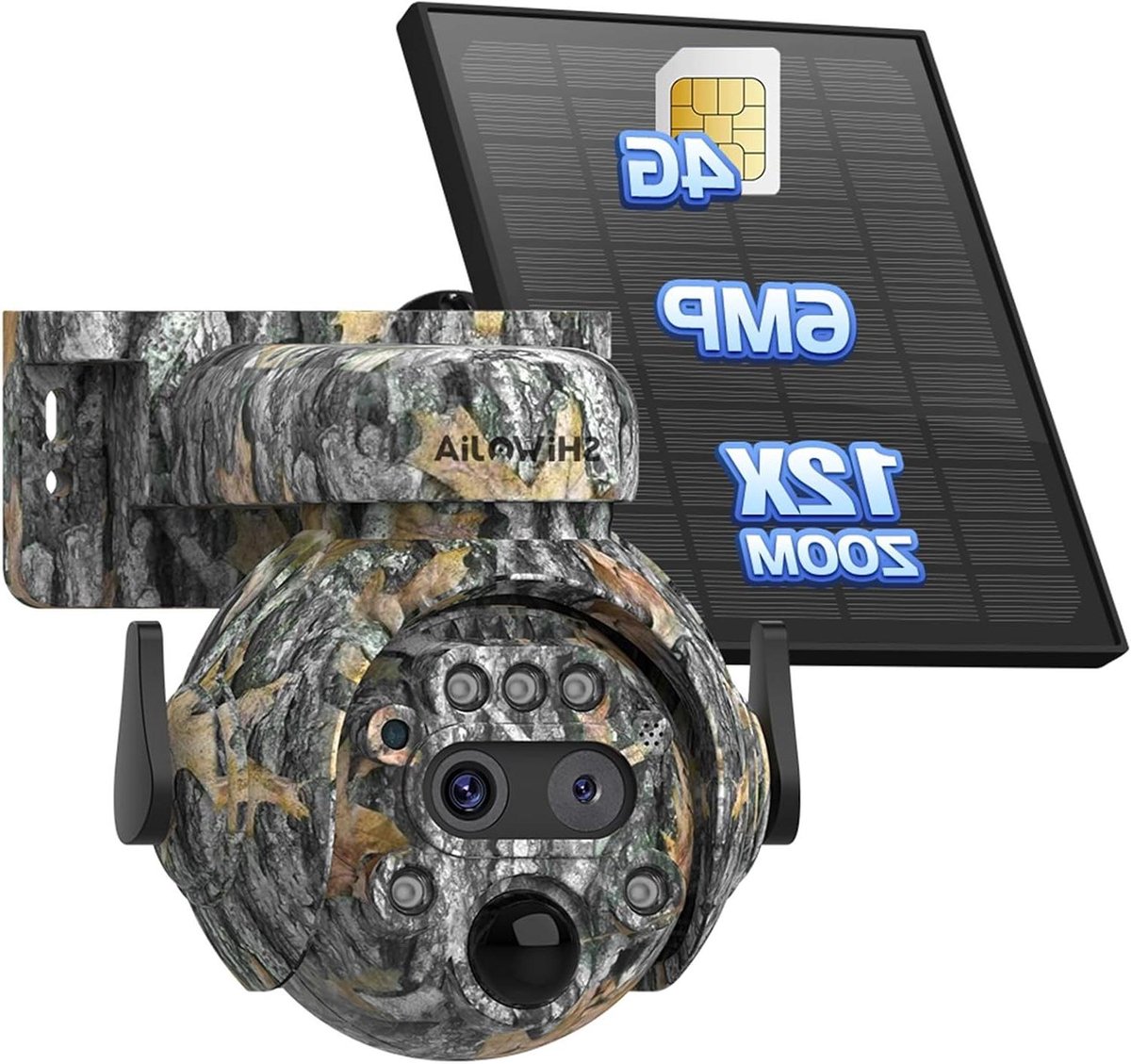 Externe SIM-camera - 4G Beveiligingscamera - Huis Bewaken - Zonne-energie Werking - 12x Zoom - Camouflage