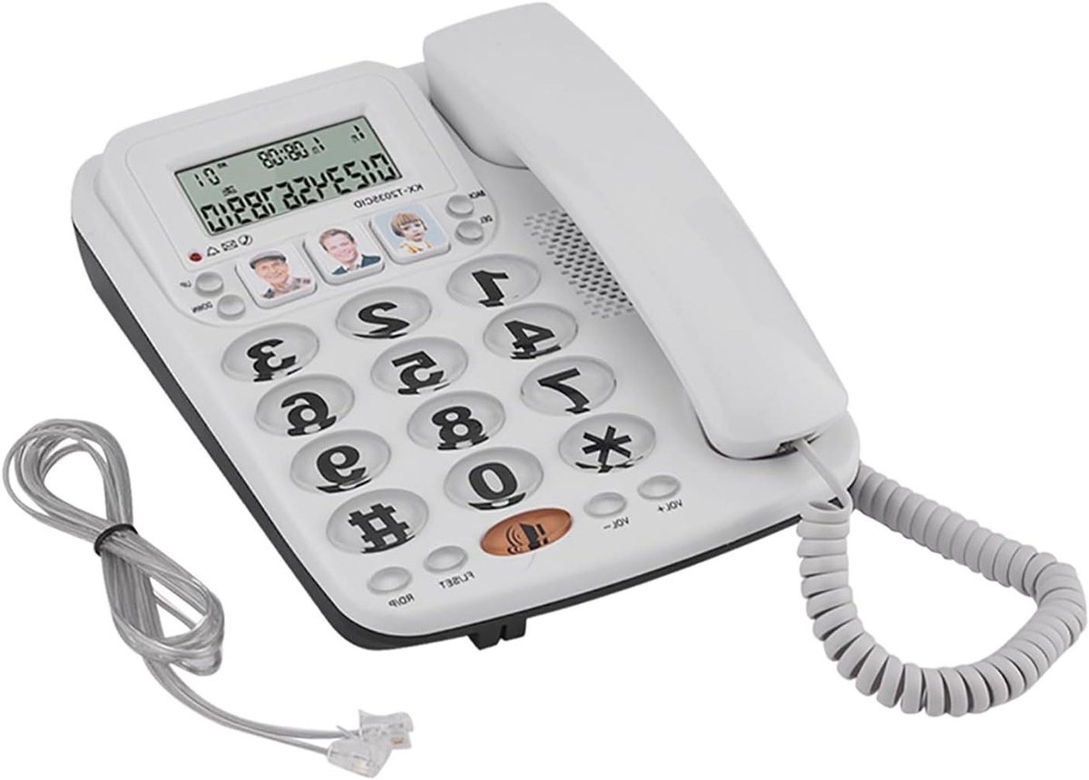 Vaste Telefoon - Zaktelefoon Kantoortelefoon - Thuiswerken - Dubbele Lijn - 22 x 22 x 7 cm - Zwart
