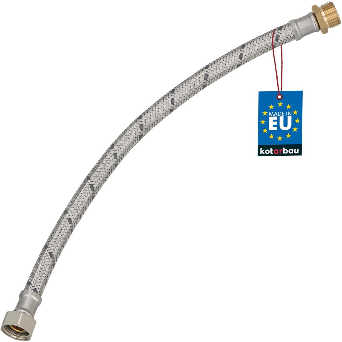 KOTARBAU® Flexibele Aansluitslang 3/8"x3/8" - Sanitaire Aansluitslang 40 cm - Flexibele Kraanslang - Buitendraad x Binnendraad - Aansluitslang Armatuur - Gevlochten Roestvrijstalen Aansluitslang