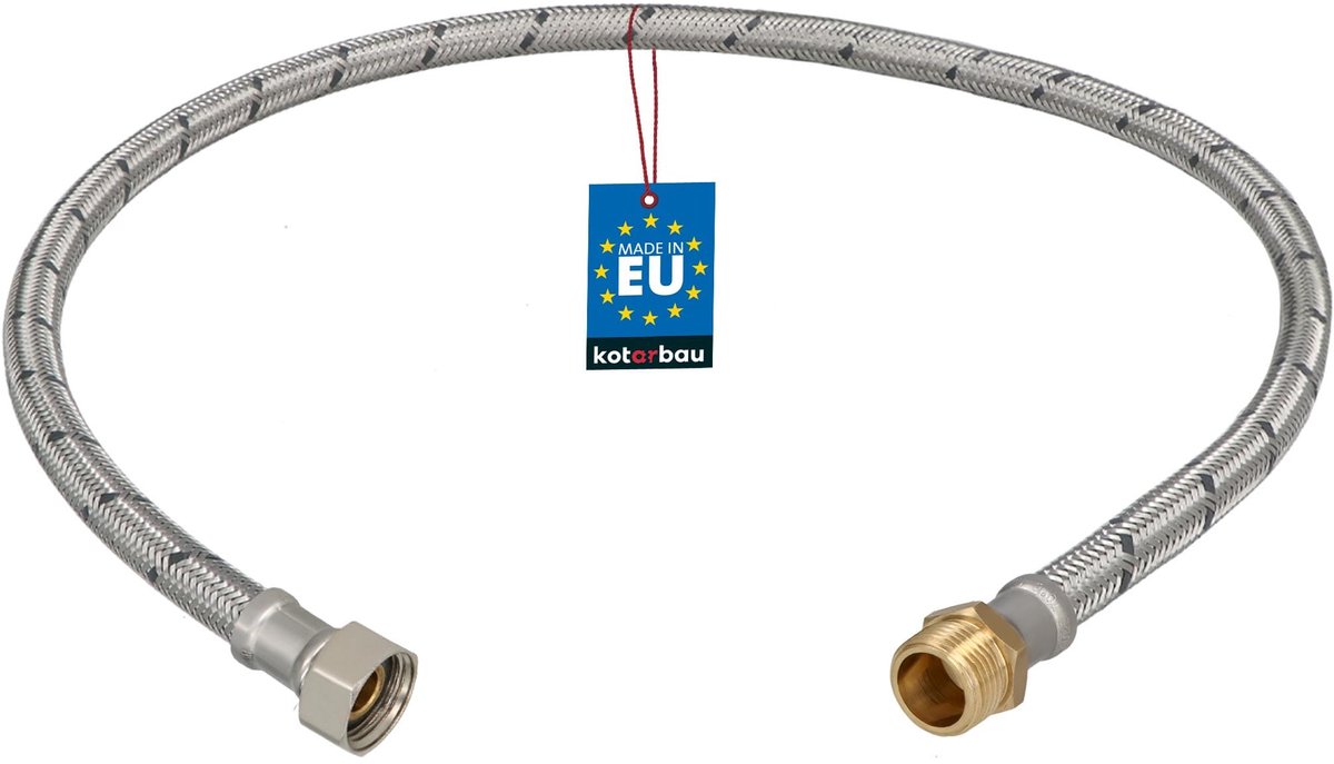 KOTARBAU® Flexibele Aansluitslang 3/8"x3/8" - Sanitaire Aansluitslang 80 cm - Flexibele Kraanslang - Buitendraad x Binnendraad - Aansluitslang Armatuur - Gevlochten Roestvrijstalen Aansluitslang