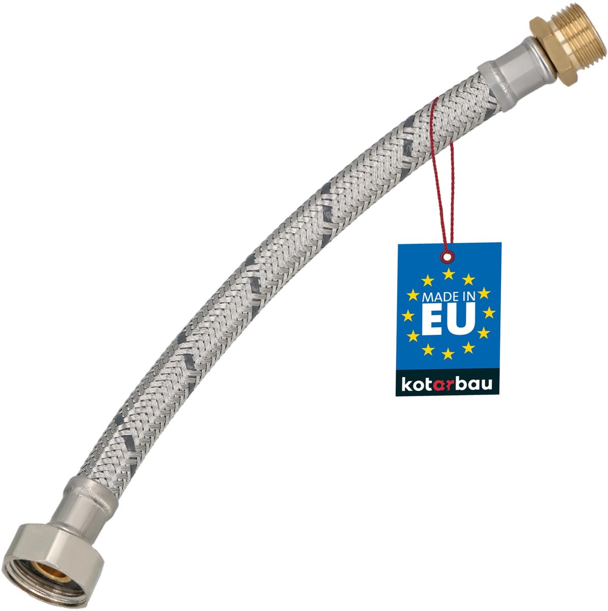 KOTARBAU® Flexibele Aansluitslang 1/2"x3/8" - Sanitaire Aansluitslang 20 cm - Flexibele Kraanslang - Buitendraad x Binnendraad - Aansluitslang Armatuur - Gevlochten Roestvrijstalen Aansluitslang