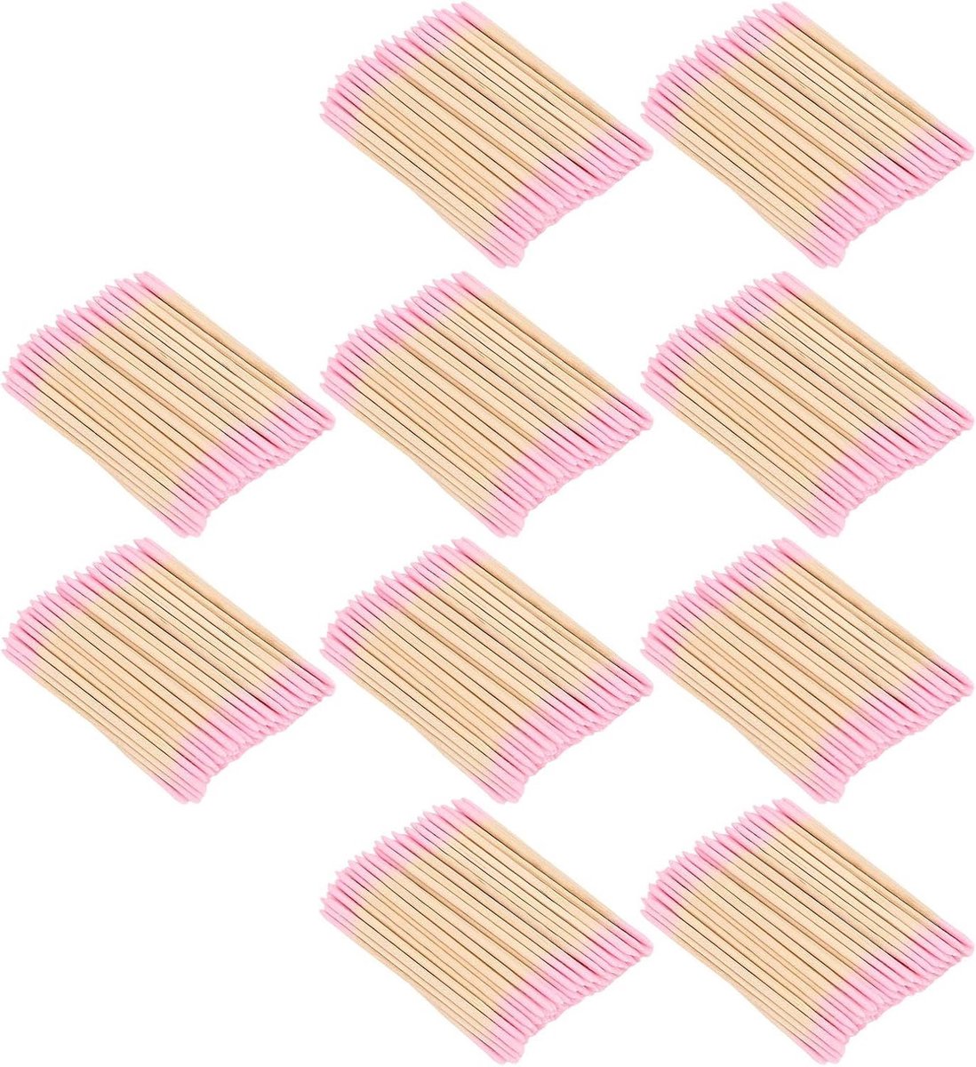 Dubbelpuntige Wattenstaafjes - Make-up Stukjes - Nauwkeurig Aanbrengen - Stevige Houten Stokjes - 100 stuks per zak - Wit
