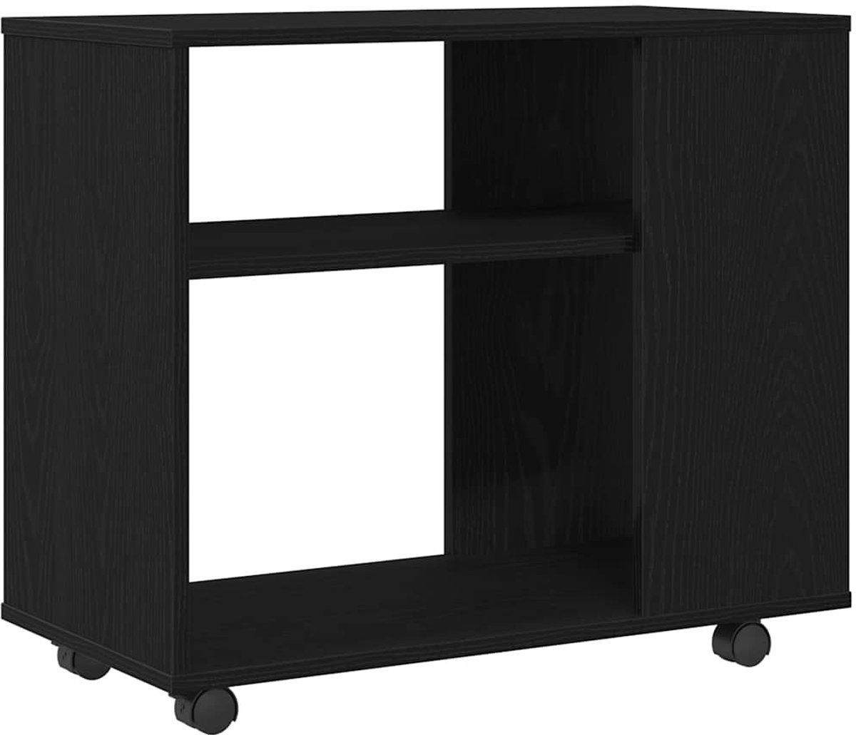 vidaXL Bijzettafel - zwart - eiken - 70x35x60,5 - cm - bewerkt - hout Wit