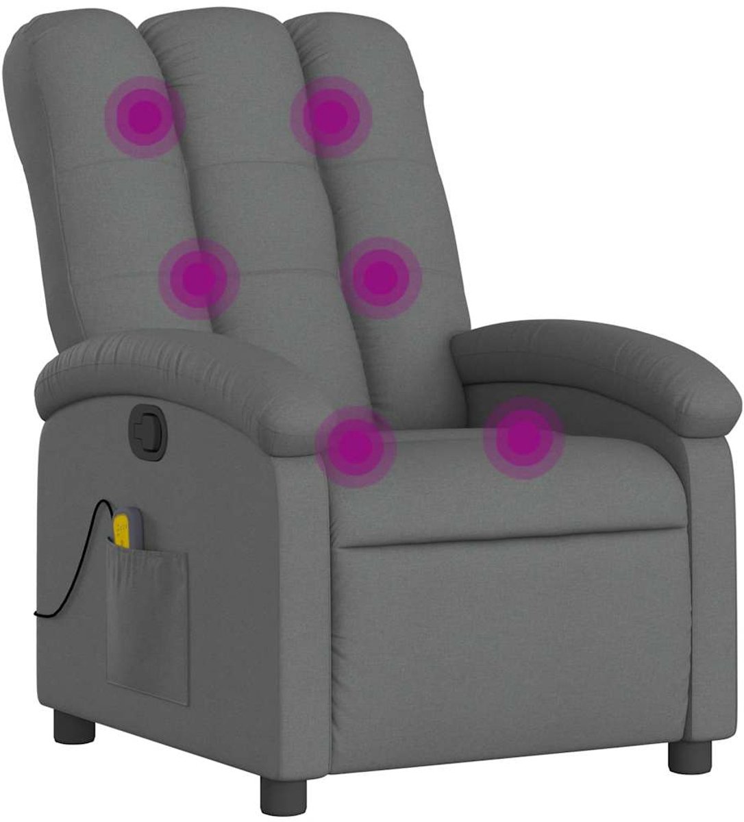 vidaXL Relaxfauteuil - Donkergrijze - Stof Donkergrijs