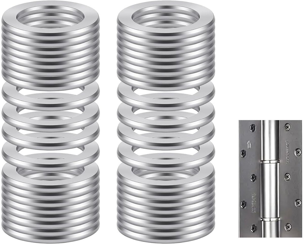 Set van 100 RVS M10 Platte Ringmoeren 10mm x 16mm voor Deuren, Hengen en Bevestigingen