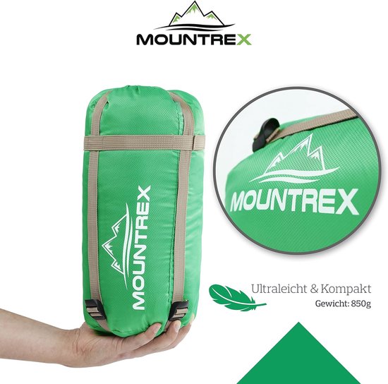 Slaapzak Mummie - Outdoor Zomerslaapzak - Kamperen en Reizen - Ultralicht 850g - 205x75cm - Groen — afbeelding 5