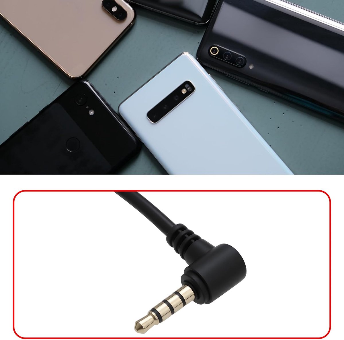 SnelShoppen - Headset Adapter QD naar 3,5 mm Plug Kabel 1 m Lang Geschikt voor Smartphone, Plantronics H-serie, Compatibel met Samsung, HTC, Huawei, B