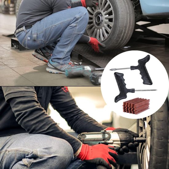 Bandenreparatieset - Tubeless reparatieset - Noodreparatie banden - 39-delige set - N.v.t. - Zwart — afbeelding 3