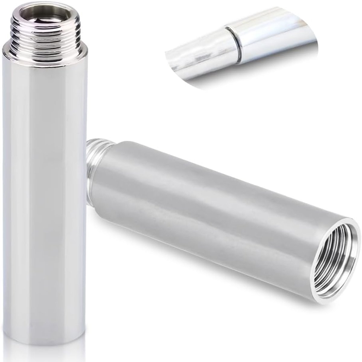 Tap Extension 2 Pieces 1/2 Inch x 100 mm 1/2 Inch IG x 1/2 Inch AG Stainless Steel Extension Fitting Extension Tube - ShopVlot