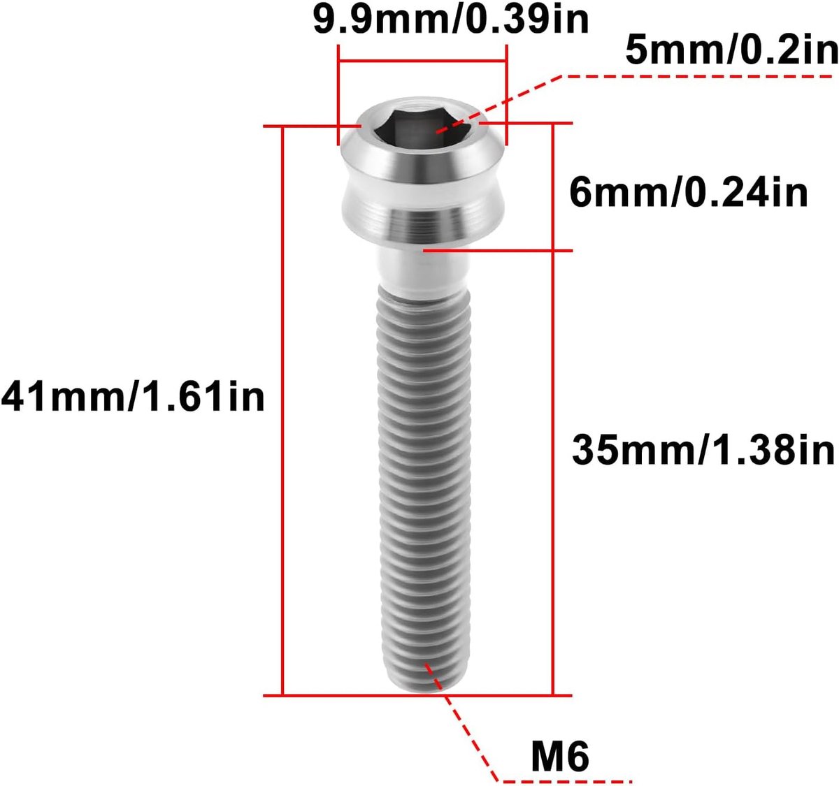 SnelShoppen - Fiets headset cap bout M6x35mm titanium schroeven voor fiets stuur montage bouten - Lichtgewicht, corrosiebestendig, veelzijdig gebruik