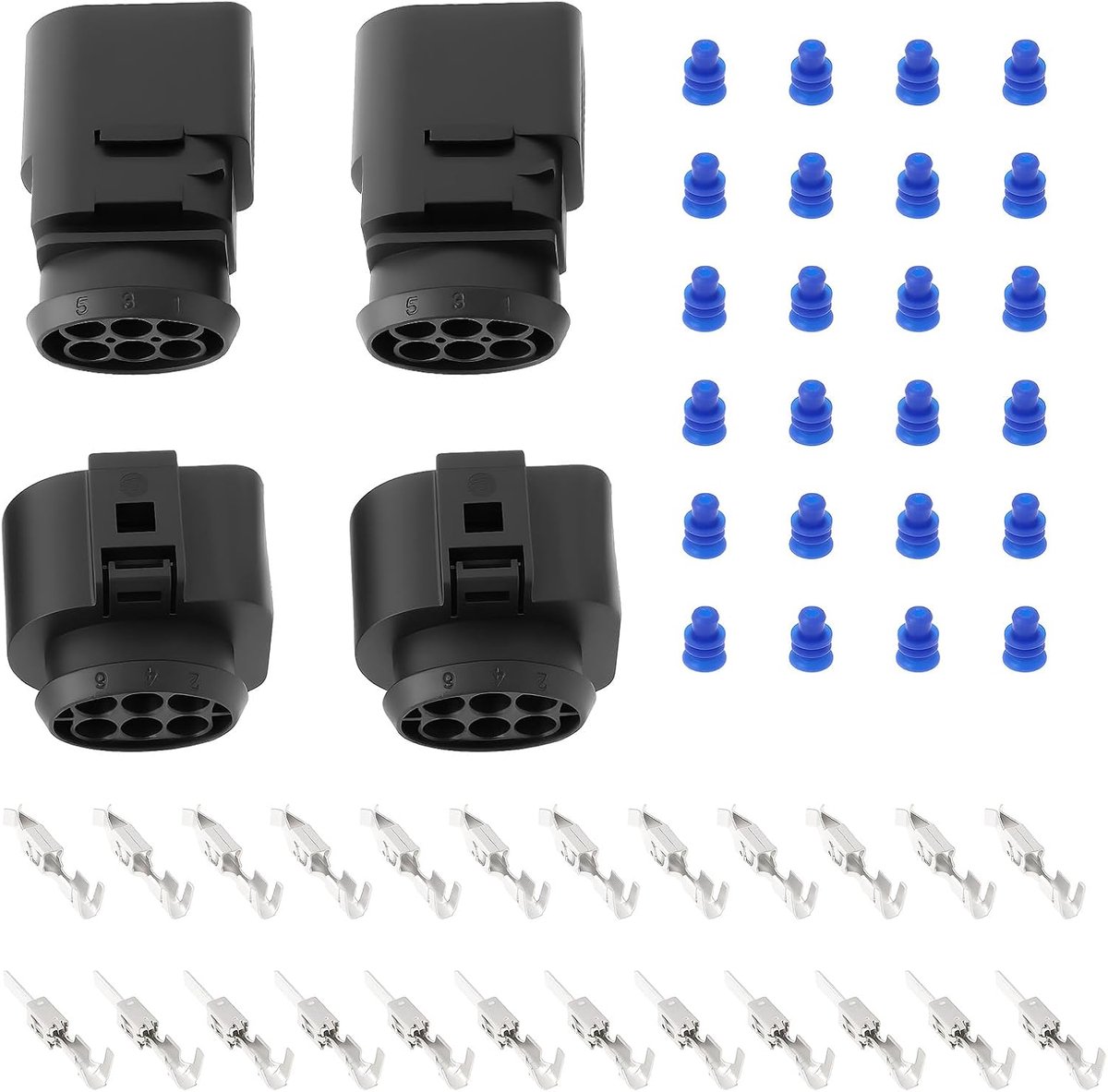 SnelShoppen - 2-Set Automobiel Reparatie Connectoren 1J0973733 1J0973833 Compatibel met VW Sensor Controle Eenheid Motor Bedrading