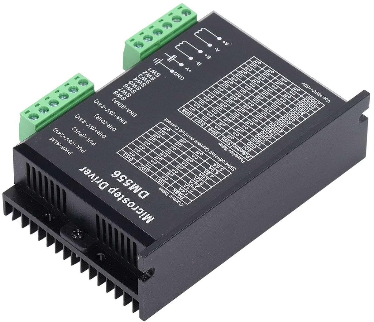 SnelShoppen - Aluminium Microstep Driver DM556 5.6A voor NEMA23 NEMA34 Stappenmotor, 200KHz Pulsrespons Digitale Stappenmotor Driver, Laag Geluid en L