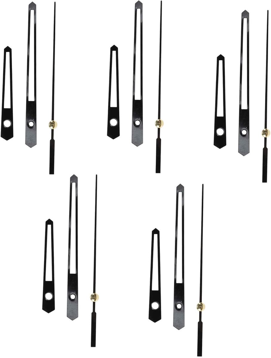 SnelShoppen - 5 Sets Vervangende Horlogebanden voor Beweging, Aluminium Klok Wijzers voor Doe-Het-Zelf Horloges, Horloge Reparatie 63mm, 97mm, 98mm, Z