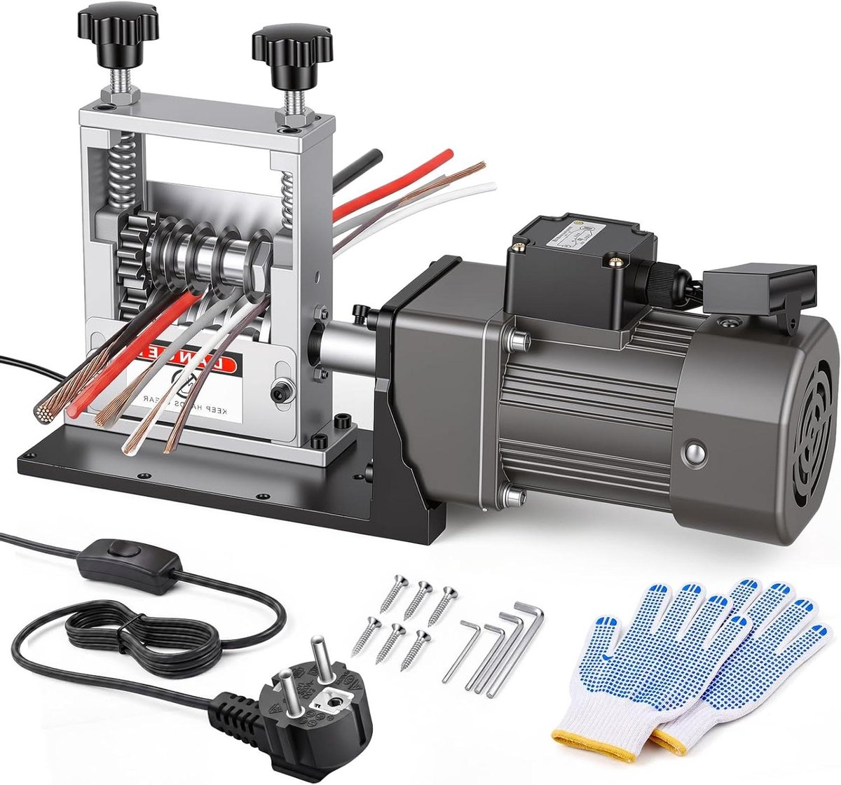 Elektrische Kabelstripper - Draadstripper Automatisch - Snel Kabels Strippen - 6 Kanaals 5 Bladen - 3-17mm Diameter - Zilver