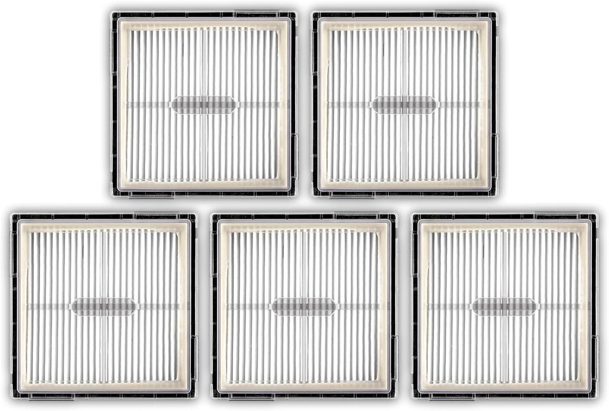 SnelShoppen - 5-pack HEPA-filters voor Roborock Q10 S5/S5+/X5/X5+ robotstofzuiger - vervangende filters, stofzuigeraccessoires, hoogwaardige kwaliteit