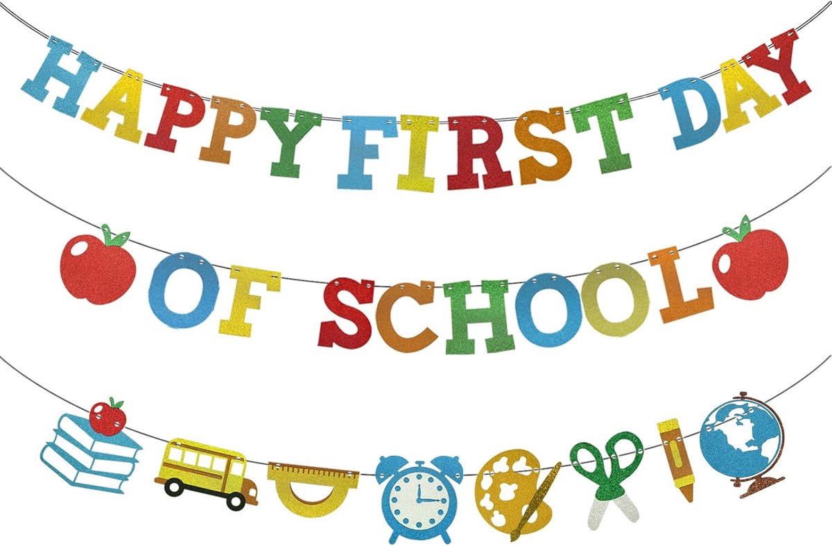 SnelShoppen - First Day of School Banner, Welkom Terug naar School, Feestdecoraties, Kindervlag, Kinderen Klas, Eerste Schooldag Viering, Achtergrond