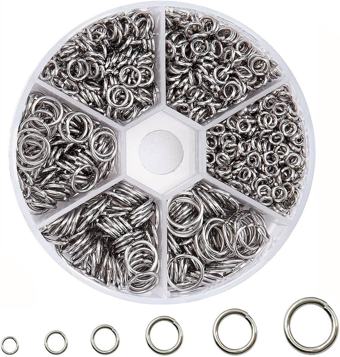 970pcs Open Metal Jump Rings 4-10mm Jewellery Jump Rings for Key Chains, Necklaces, Earrings, Necklaces, Bracelets - ShopVlot